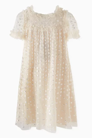 Raindrop Smocked Dress in Tulle