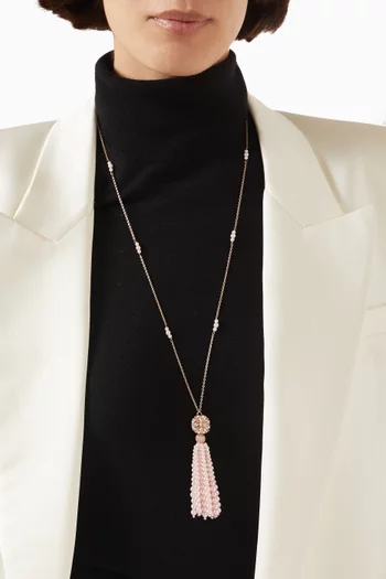 Dahlia Pearl Tassel Necklace in 18kt Gold-plated Sterling Silver