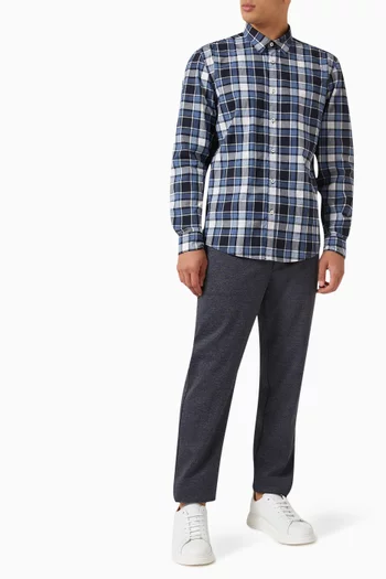 Checked Shirt in Stretch Cotton
