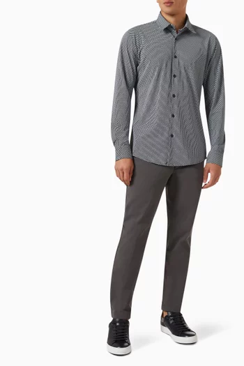 Slim-fit Printed Shirt in Performance-stretch