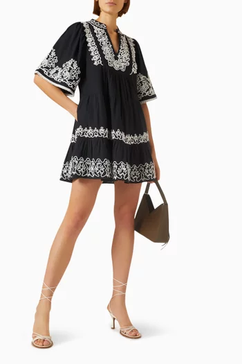 Cordera Embroidered Tiered Dress