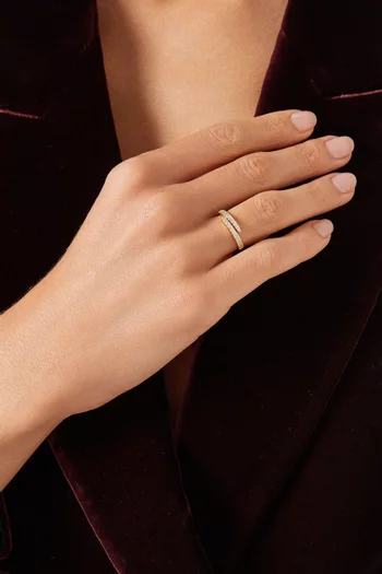 Pave Single Wrap Ring in Gold-plated Brass
