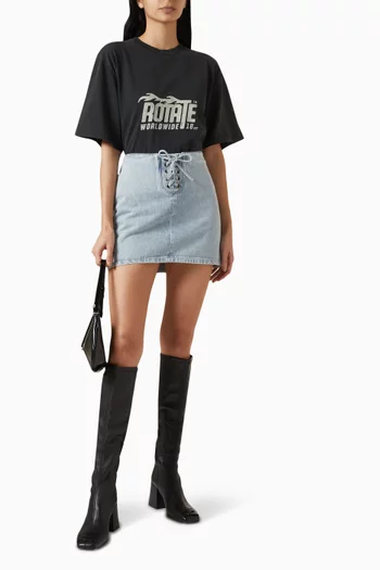 Zoe Mini Skirt in Denim