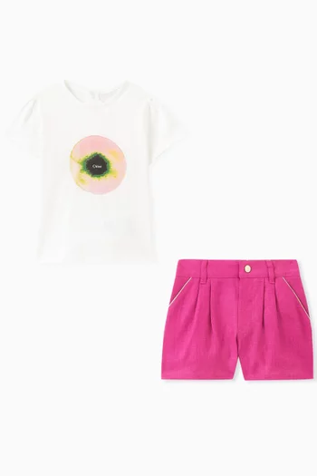 T-shirt & Shorts Set in Cotton Jersey