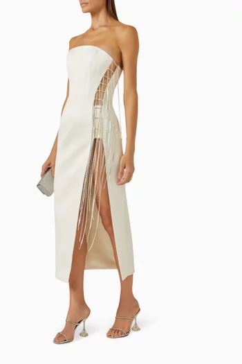 Bloom Crystal-embellished Fringe Midi Dress