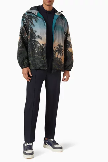 All-over Palm-print Jacket in Recycled Satin