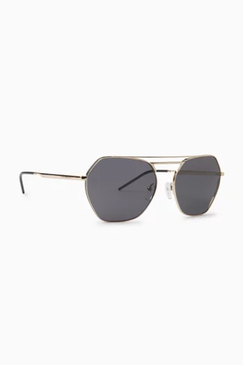 Geometric Sunglasses in Metal