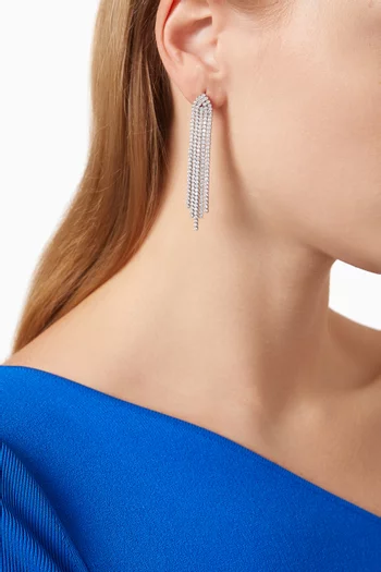 Crystal Fringe Earrings in Sterling Silver