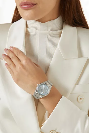 Chronomat Automatic Diamond 18kt Grey Gold & Stainless Steel Watch, 36mm
