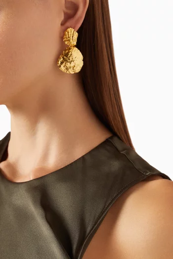 Thalassa Shell Drop Earrings in 24kt Gold-plated Brass