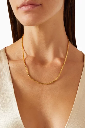 Nubia Box Chain Necklace in 24kt Gold-plated Brass