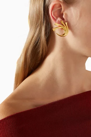 Botanical Vine Earrings in 24kt Gold-plated Brass
