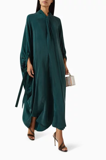 Scarf-collar Kimono Maxi Dress in Viscose