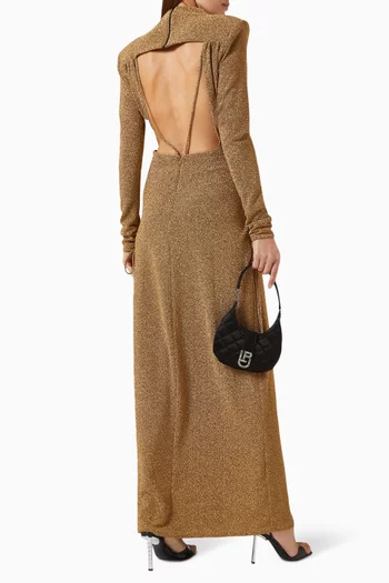Backless Maxi Dress in Lurex