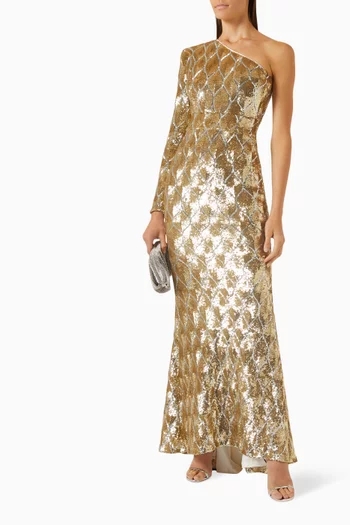 Mean Streets Gown in Sequinned Jersey
