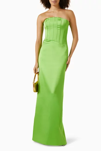 Guede Asymmetrical Off-shoulder Gown