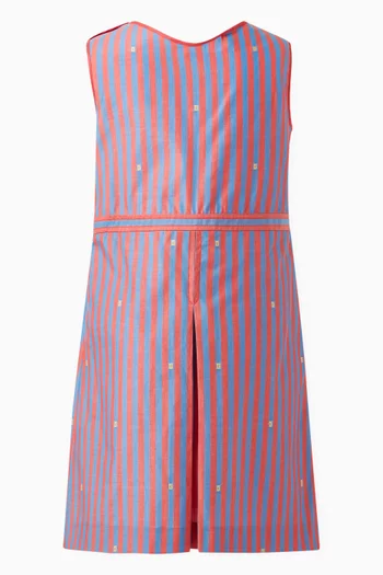Striped Sleeveless Dress in Cotton
