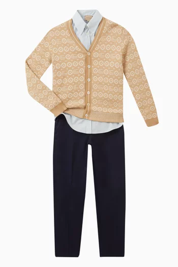 Double G-pattern Cardigan in Cotton