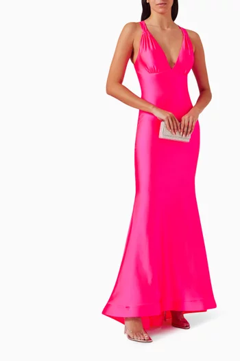 Mermaid Backless Gown in Stretch Lycra