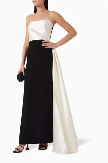 Strapless Gown in Pebble Crepe