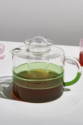 إبريق شاي بلونين زجاج