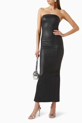 Tube Maxi Dress in Faux Leather