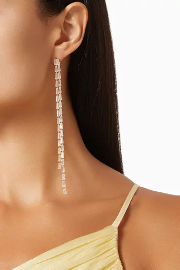 Capri Crystal Drop Earrings in 18kt Gold-plated Brass