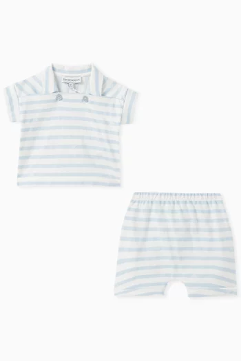 Polo Shirt and Shorts Set in Cotton