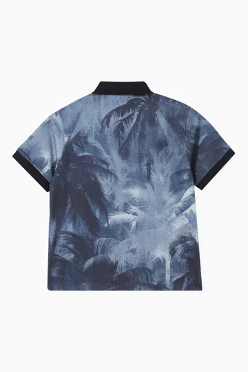 Palm Trees Polo Shirt in Jersey