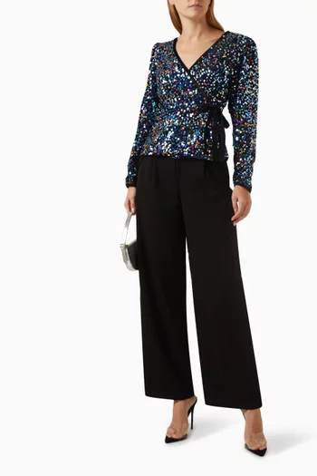 Yaskillo Wrap Top in Sequins