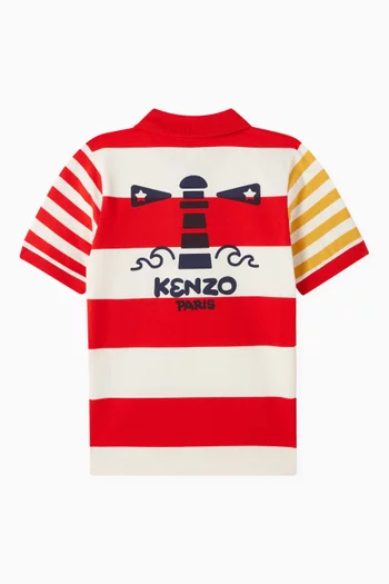 Striped Polo T-shirt in Cotton