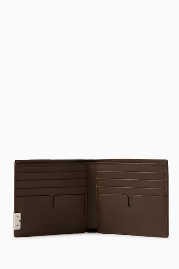 B Cut Bifold Wallet in Calf Leather