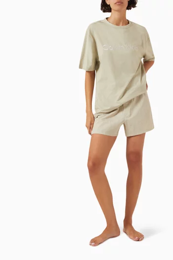 Logo Pyjama Top in Cotton-blend