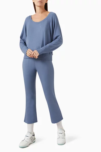 Brooks Cropped Flared Sweatpants in Fleece