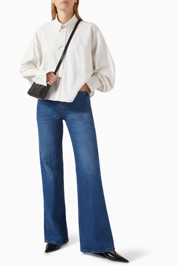 Oversized Cropped Shirt in Cotton