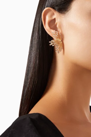 Sunburst Stud Earrings in Gold-plated Brass
