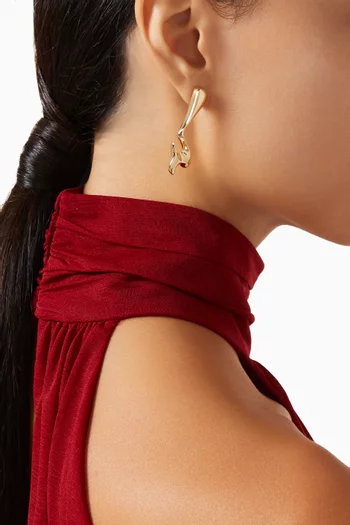 Saitho Statement Earrings in 18kt Gold-plated Metal