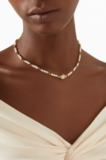 Talia Majorca Pearl Necklace in Gold-plated Brass