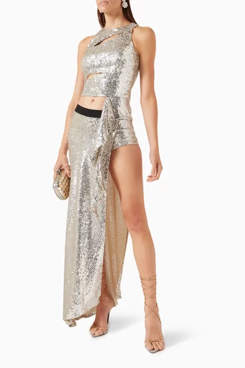 Aria Cut-out Top in Sequin