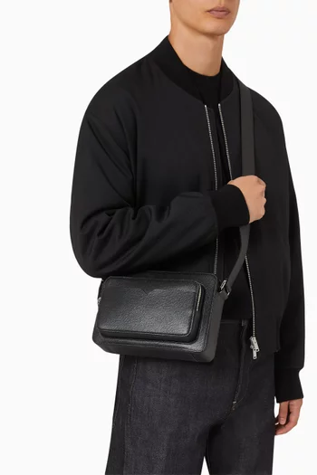 V-line Reporter Bag in Millepunte Calfskin Leather