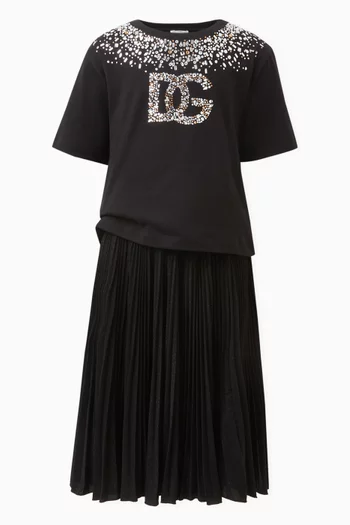 Embellished Logo T-shirt in Cotton-jersey