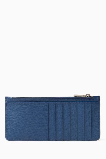 Vertical Credit Card Holder in Dauphine Leather