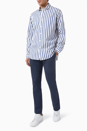Vertical-stripe Poplin Shirt in Cotton