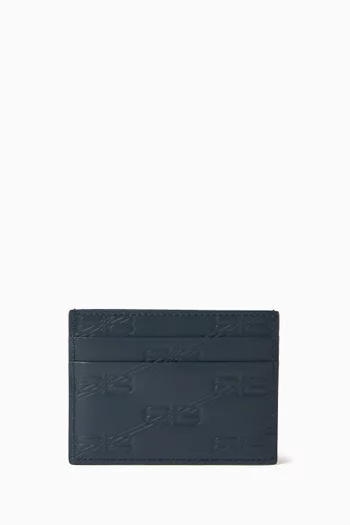 Monogram-embossed Card Case in Calf Leather