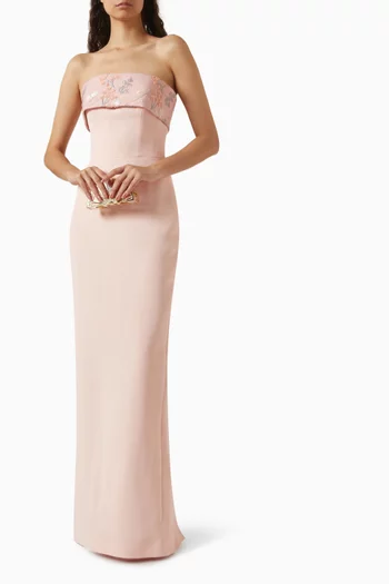Strapless Column Gown in Crepe