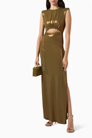 Miley Maxi Dress in Metallic Jersey