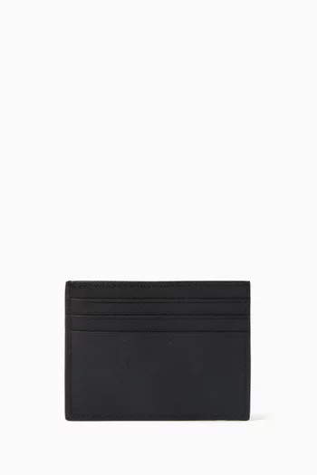 Logo Card Holder in Saffiano Leather