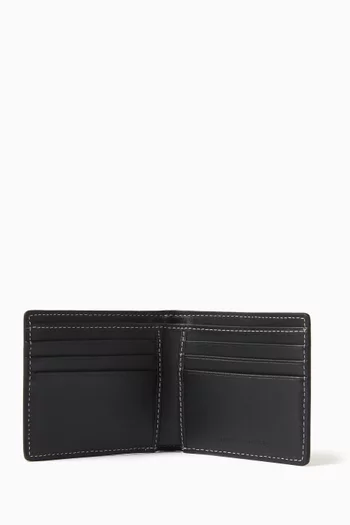Logo Bi-fold Wallet in Calf Leather