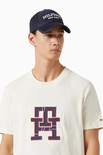 Monotype Stacked Logo Baseball Cap in Cotton