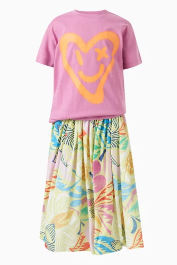 Smiley-print T-shirt in Cotton
